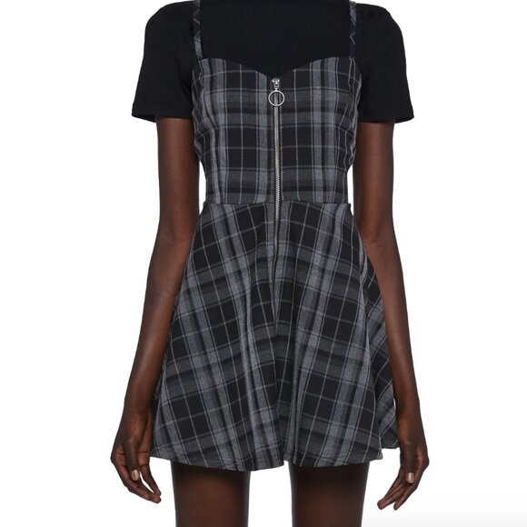 Dolls Kill Current Mood CALL BACK Zip Up Front Dress - Picture 1 of 2